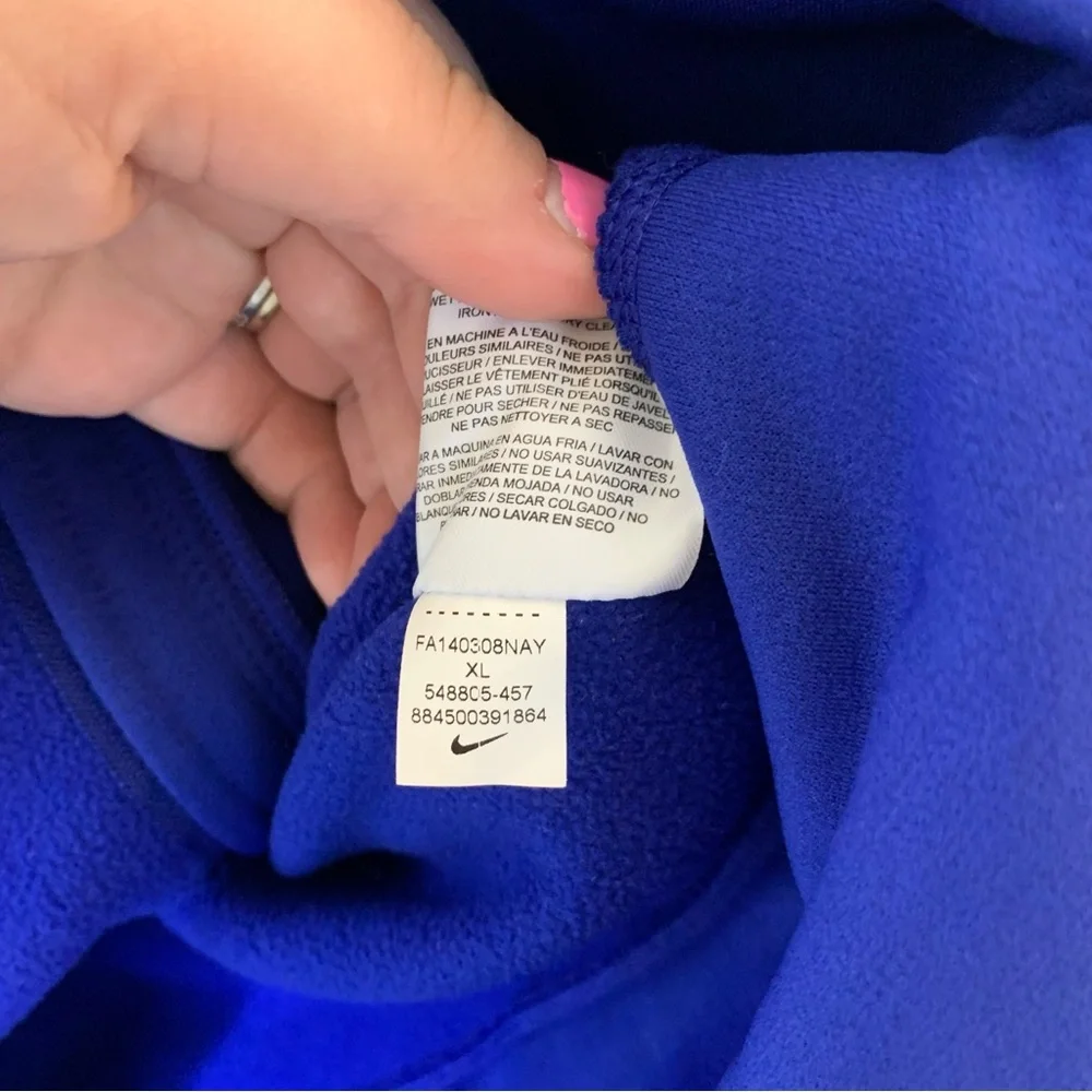 Nike Therma Fit All Time Fleece Full Zip Hoodie 548805-060 Blue Women’s XL